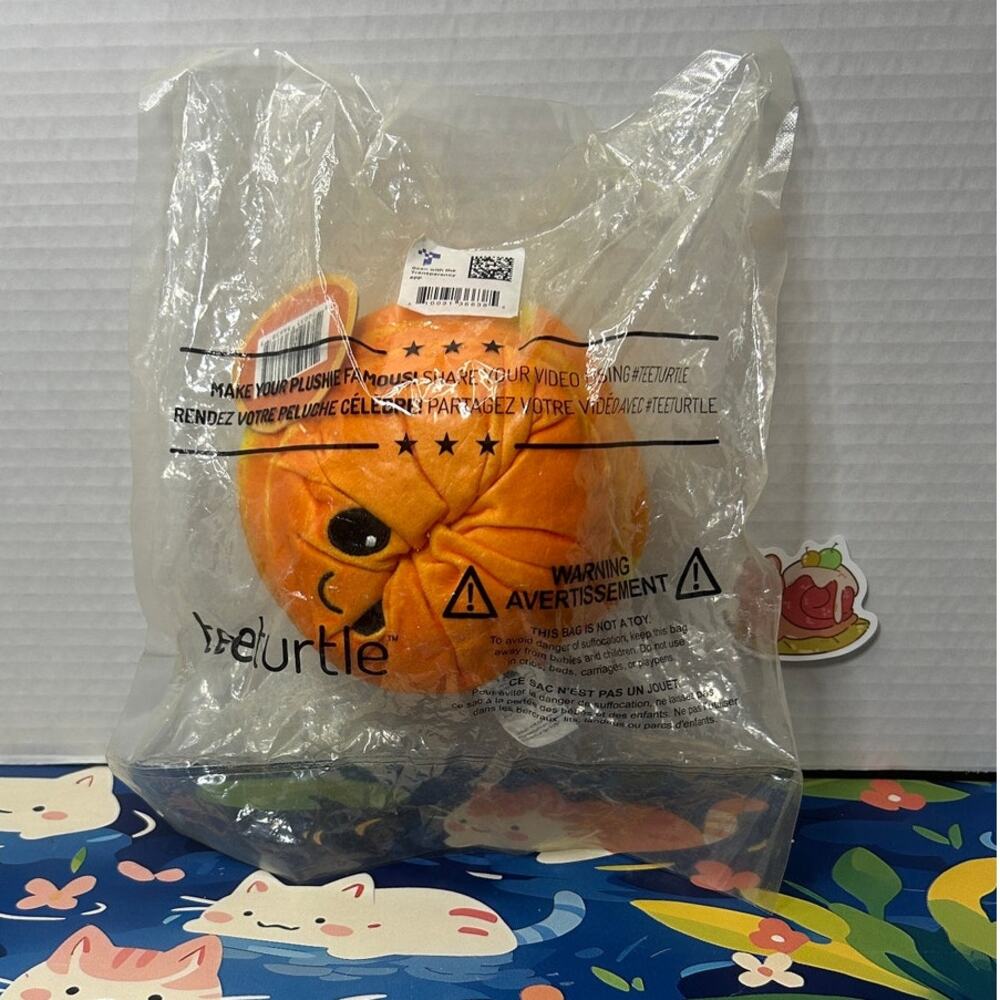 TeeTurtleThe Original Reversible Ball Plushie Orange Jelly Happy + Worried